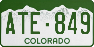 CO license plate ATE849