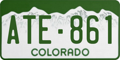 CO license plate ATE861