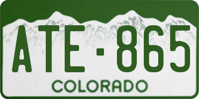 CO license plate ATE865