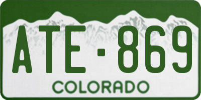 CO license plate ATE869