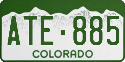 CO license plate ATE885