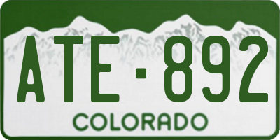 CO license plate ATE892