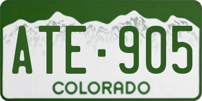 CO license plate ATE905