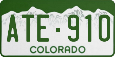 CO license plate ATE910