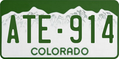 CO license plate ATE914