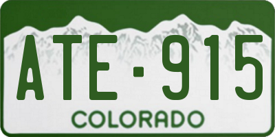 CO license plate ATE915