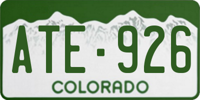CO license plate ATE926