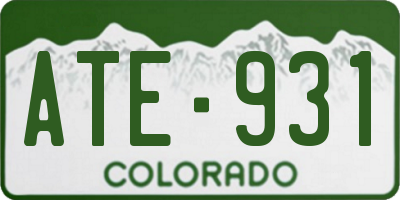 CO license plate ATE931