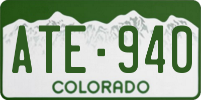 CO license plate ATE940