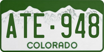 CO license plate ATE948