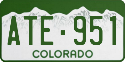 CO license plate ATE951