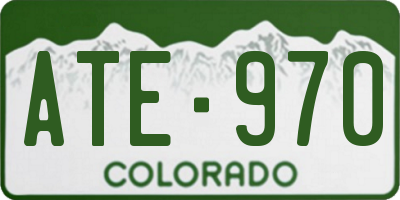 CO license plate ATE970