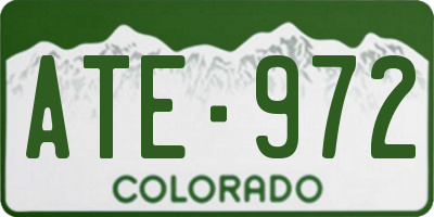 CO license plate ATE972