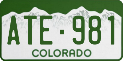 CO license plate ATE981