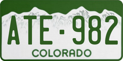 CO license plate ATE982