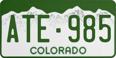 CO license plate ATE985