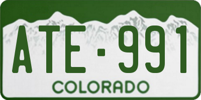 CO license plate ATE991