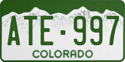 CO license plate ATE997