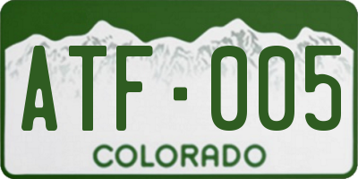CO license plate ATF005