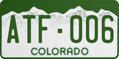 CO license plate ATF006