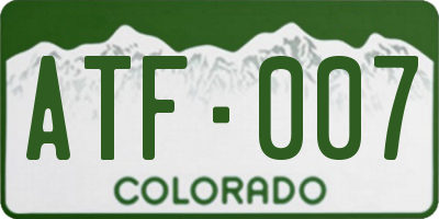 CO license plate ATF007