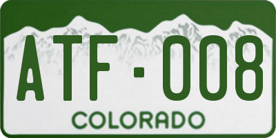 CO license plate ATF008