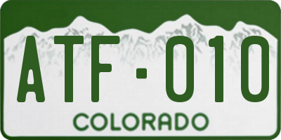 CO license plate ATF010