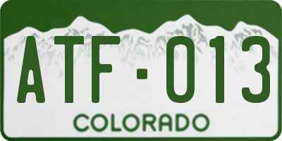 CO license plate ATF013