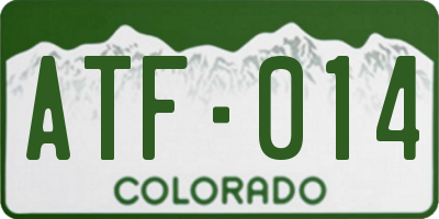 CO license plate ATF014