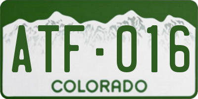 CO license plate ATF016