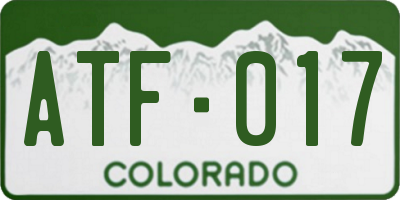 CO license plate ATF017
