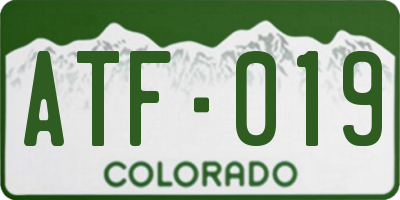 CO license plate ATF019