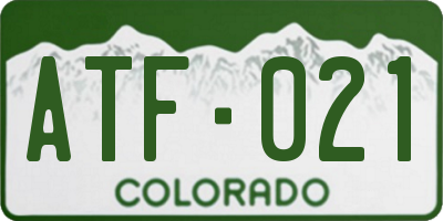 CO license plate ATF021