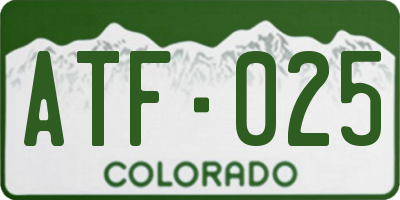 CO license plate ATF025