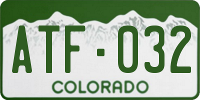 CO license plate ATF032