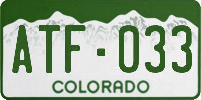 CO license plate ATF033