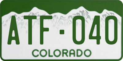 CO license plate ATF040