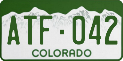 CO license plate ATF042
