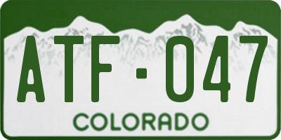 CO license plate ATF047