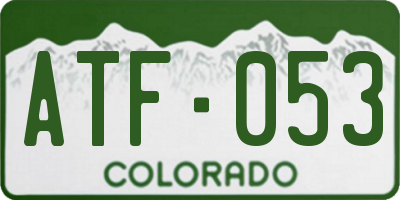 CO license plate ATF053