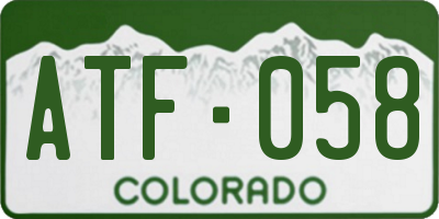 CO license plate ATF058