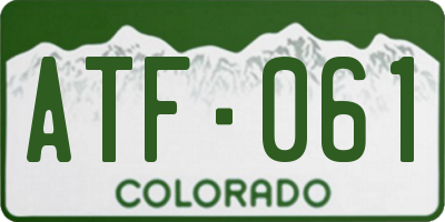 CO license plate ATF061