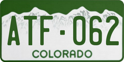 CO license plate ATF062