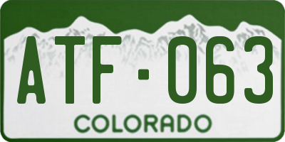 CO license plate ATF063