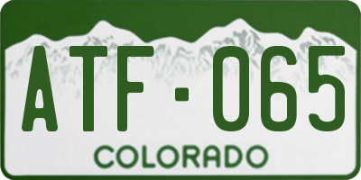 CO license plate ATF065