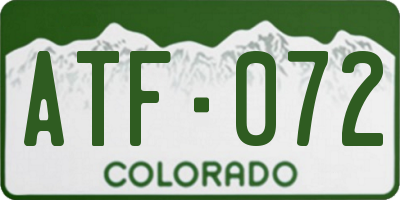 CO license plate ATF072