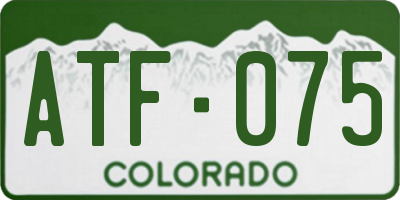 CO license plate ATF075