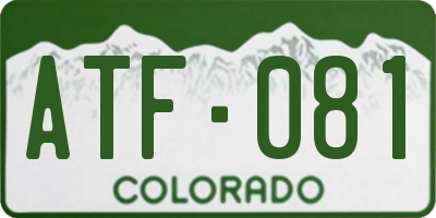 CO license plate ATF081