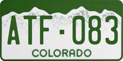 CO license plate ATF083