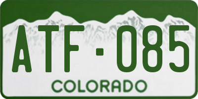 CO license plate ATF085